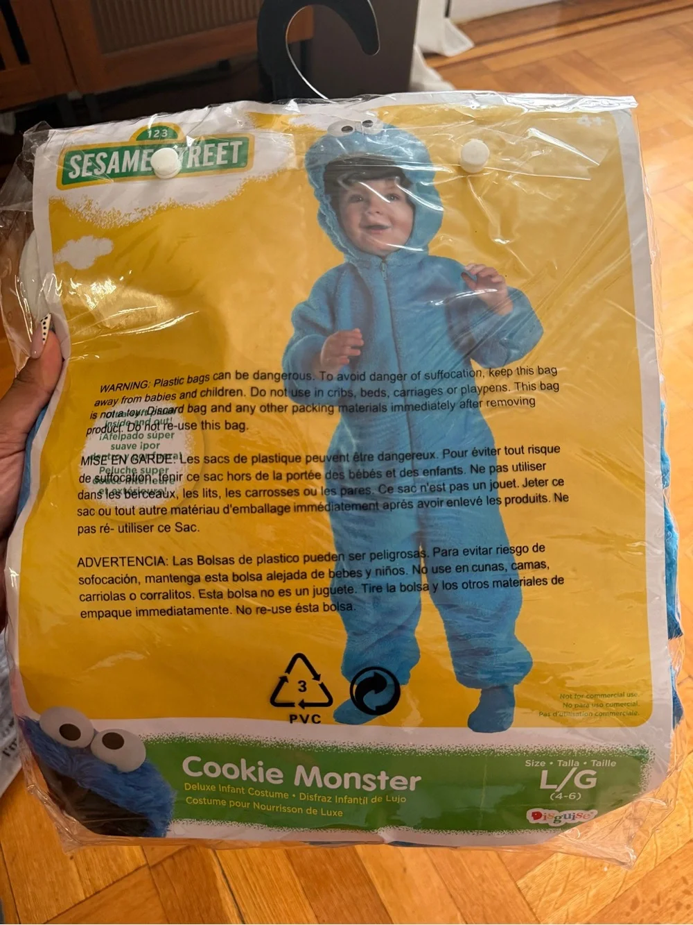 Sesame Street Cookie Monster Plush Blue Toddler Costume